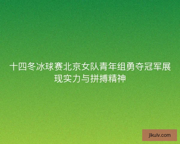 十四冬冰球赛北京女队青年组勇夺冠军展现实力与拼搏精神